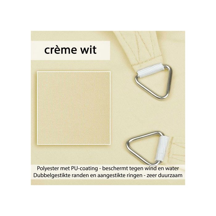 Waterdicht schaduwdoek 3x3x4,24 meter - 160g/m2 gecoat polyester
