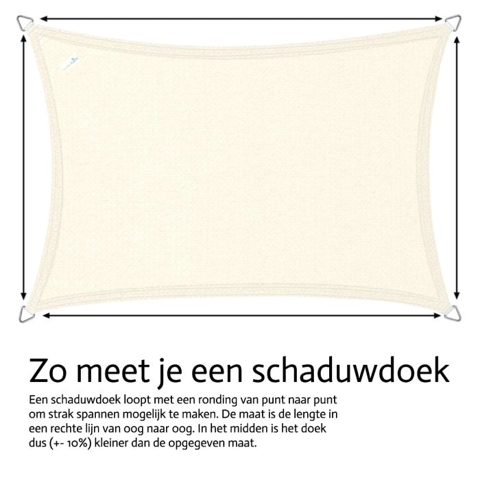 Schaduwdoek 4,5x5 meter - 200g/m2 HDPE