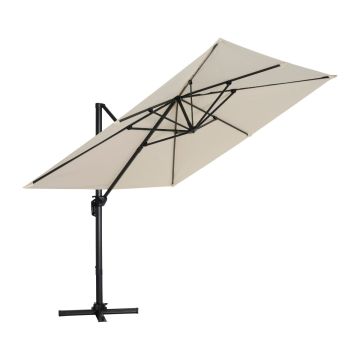 zweefparasol vierkant 3x3m beige