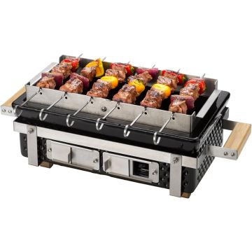 Hibachi Grillrek voor 6 spiezen - RVS