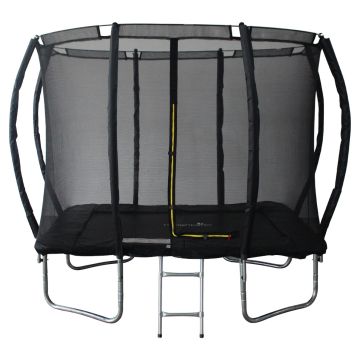 Trampoline rechthoek zwart met veiligheidsnet 152x213cm