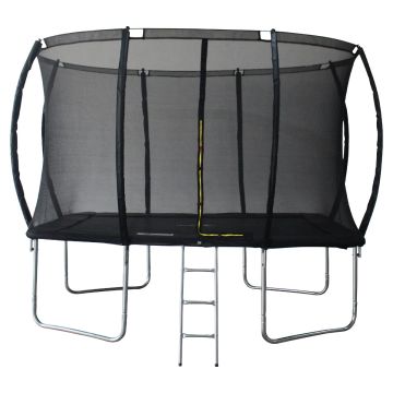 Trampoline rechthoek 214x305cm zwart met veiligheidsnet