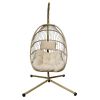 Hangstoel Egg Chair - beige standaard met creme kussens
