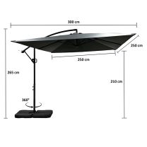 Actie zweefparasol 2,5x2,5 meter 