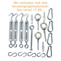 Waterdicht schaduwdoek 2,5x2,5 meter - 160g/m2 gecoat polyester