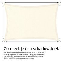 Schaduwdoek 2x2,5 meter - 200g/m2 HDPE