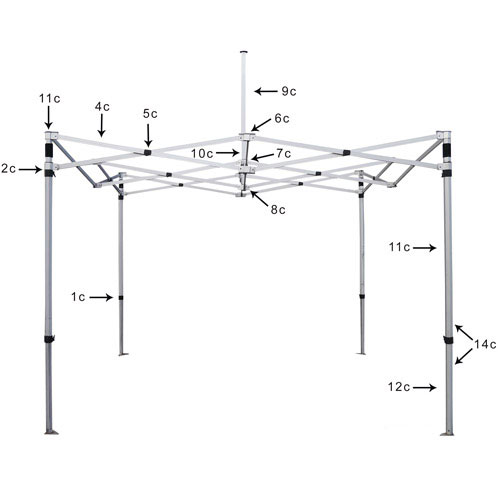 Losse onderdelen voor ultimate aluminium easy up tent